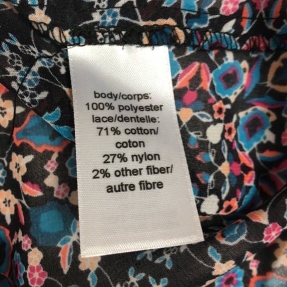 MAURICES Tank Top Sheer Lace Racerback Floral Flowers Kaleidoscope Size Large - Picture 6 of 6